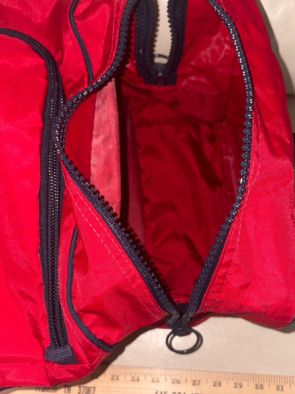 Vintage 80s Lands' End Duffle Bag Red - Picture 5 of 13
